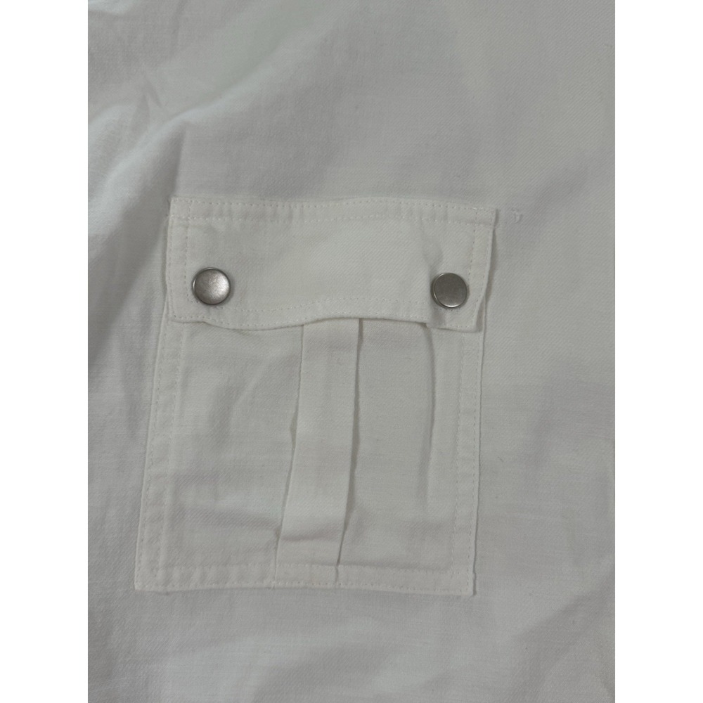 Maurice's Womens 100% Cotton Bomber Jacket Zip Front Soft White Sz XXL - Picture 6 of 12